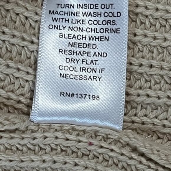 Anthropology NWT Kerri Rosenthal Beige Smiley Face Stitch Hooded Cardigan Medium - Picture 12 of 14